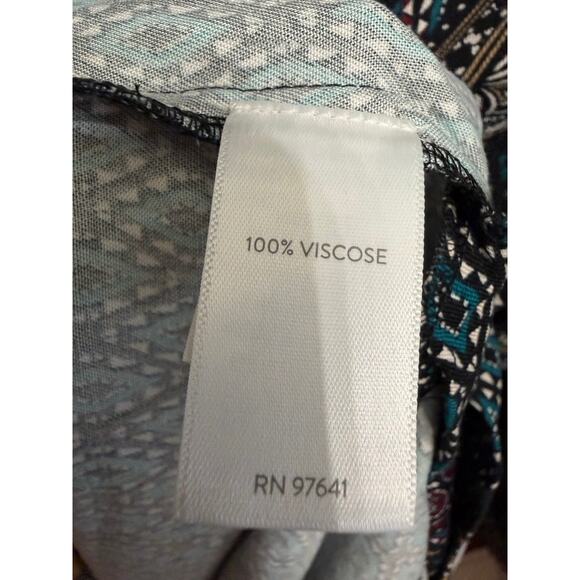 J.Jill Wearever Foulard-Print Midi Shirtdress Black Regal Paisley Sz S New - Picture 12 of 12